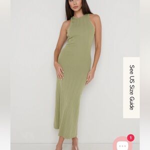 Pretty Lavish Bonnie Plisse Knit Midaxi Dress